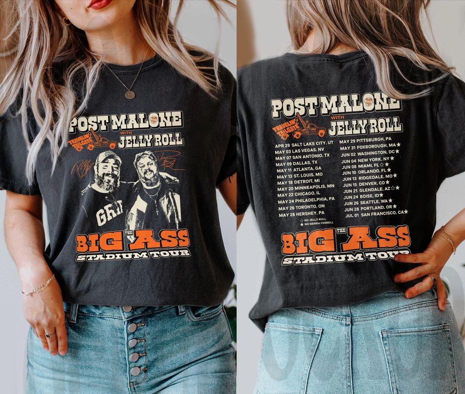 Vintage Post Malone Tour Shirt, Big Ass Stadium Tour, Posty 2025 Tour, Jelly Roll Shirt, Posty Tour Merch,Country Music Shirt