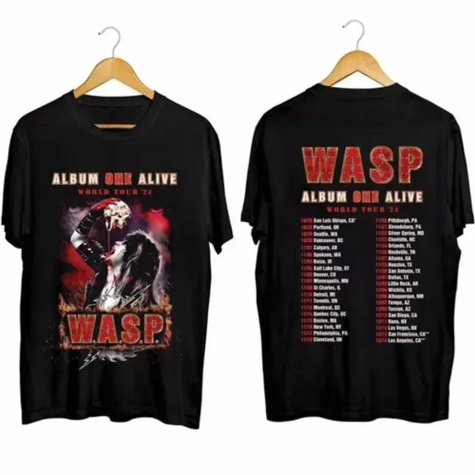W A S P Album On Alive 2024 Tour T-Shirt Wasp Band Fan Shirt