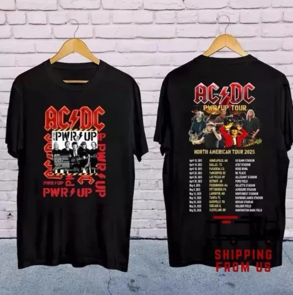 2025 Ac-Dc Pwr Up World Tour Shirt, Rock Band Ac-Dc Unisex Tee