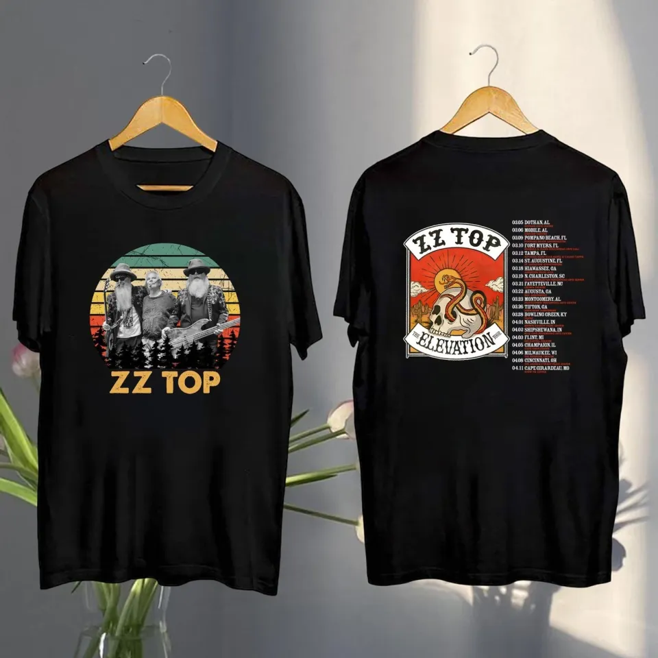 Zz Top Vintage Shirt 2025 Zz Top The Elevation Tour Shirt Zz Top Band 2025