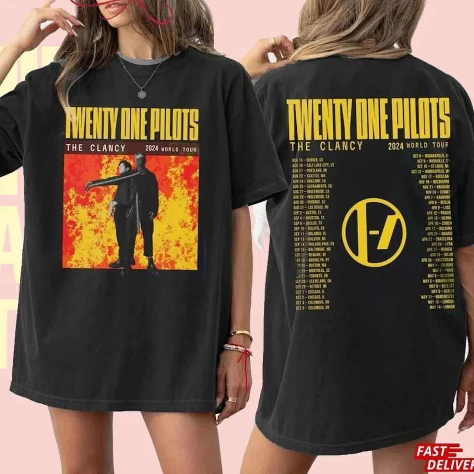 Pilotss Band 2024 2025 Clancy World Tour Double Sided Dates Unisex Shirt