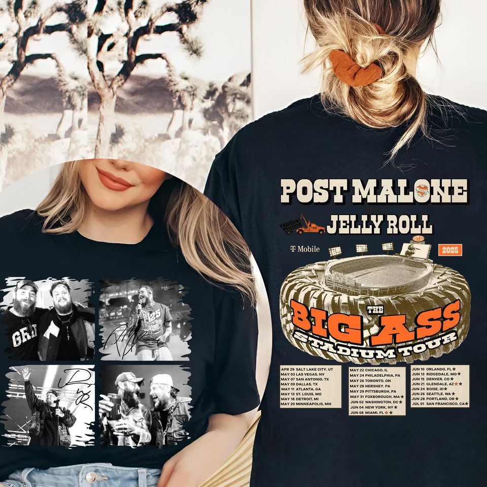 Posty Jelly Roll Double Sided T-Shirt, Concert Tour 2025