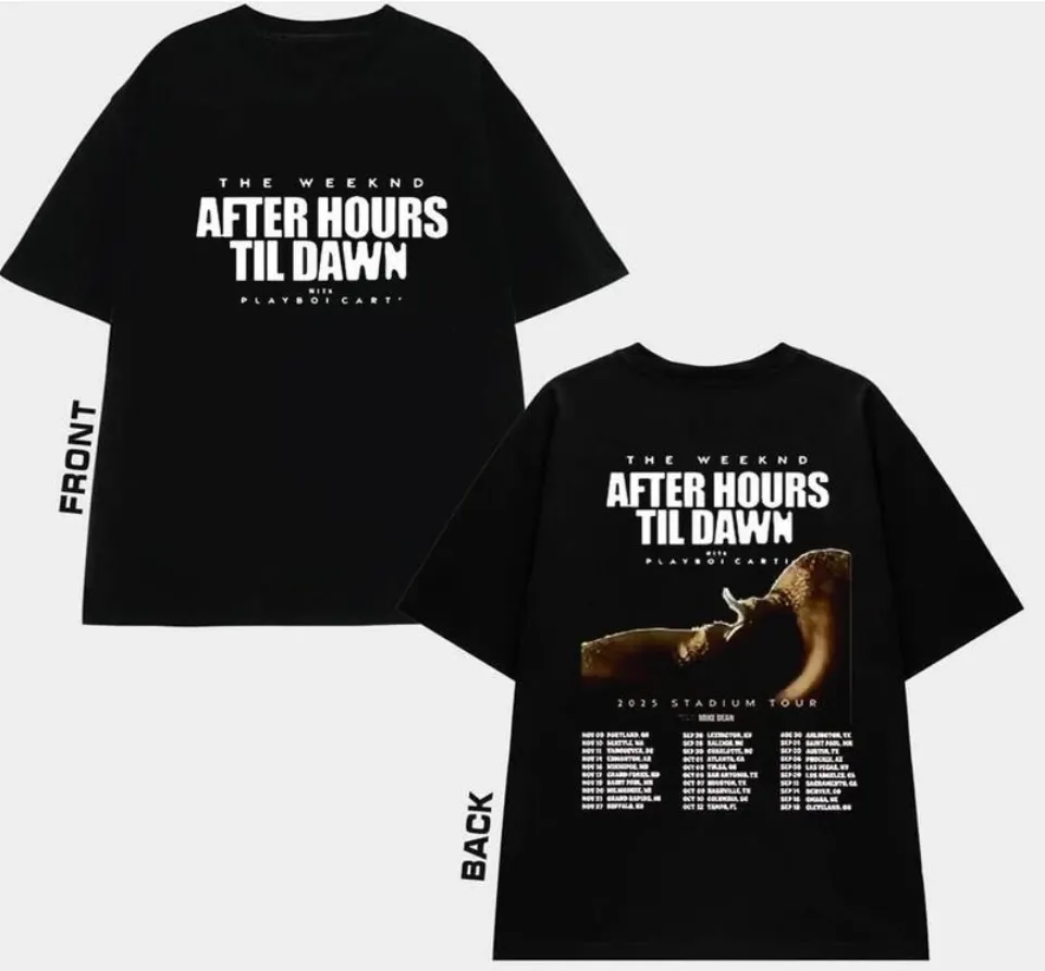 Weekends After Hours Tour 2025 Double Sided T-Shirt, Rapper Concert Tee, Fan Gift