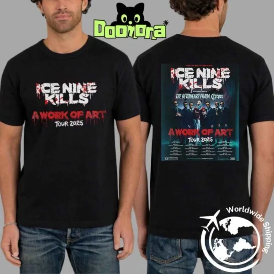 Ice Nine - A Work Of Art Tour Dates 2025 Double Sided T-Shirt