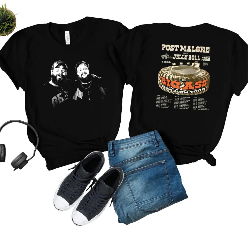 Post Malone Tour 2025 Double Sided T-Shirt For Music Fans
