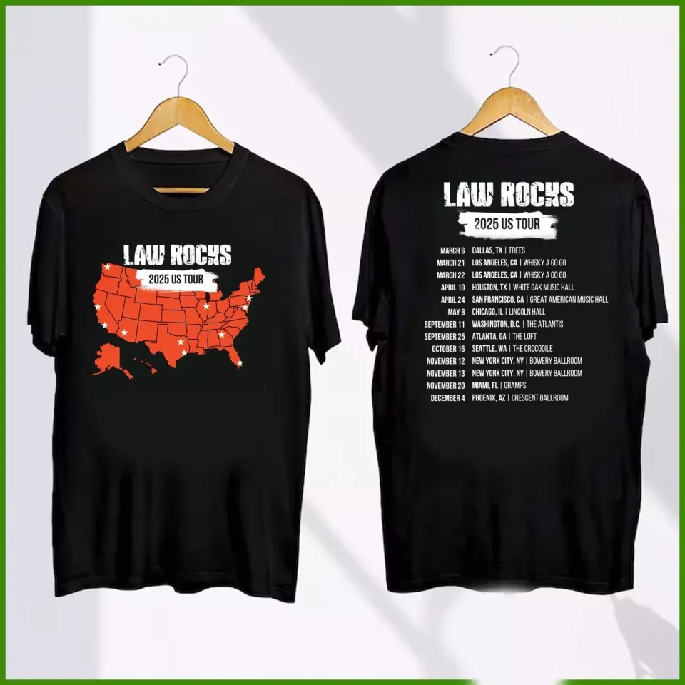 Vtg Law Rocks 2025 Us Tour Dates Tshirt For Fans
