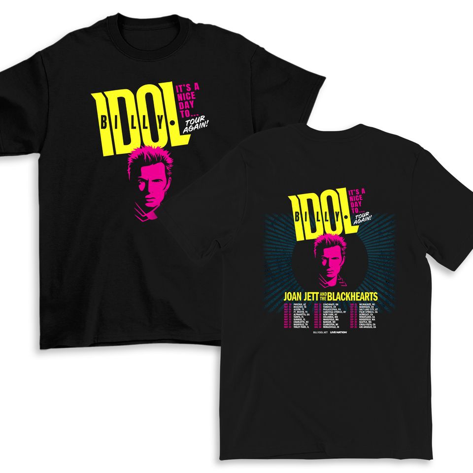 Billy Idol It Nice Day To Tour 2025 With Joan Jett And The Blackhearts T-Shirt
