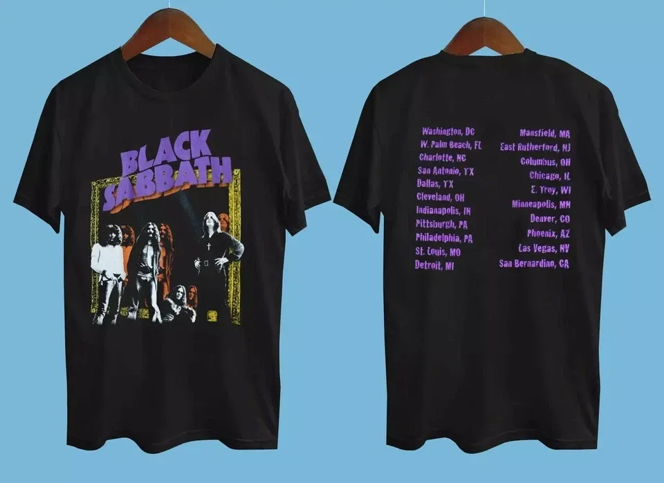 Rare Black Sabbath 1997 Tour 2 Side Black All Size Shirt