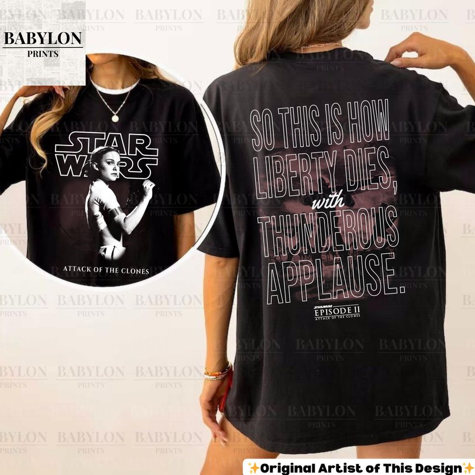 Vintage Padme Amidala Star Wars Double-Sided T-Shirt | Attack Of The Clones Design