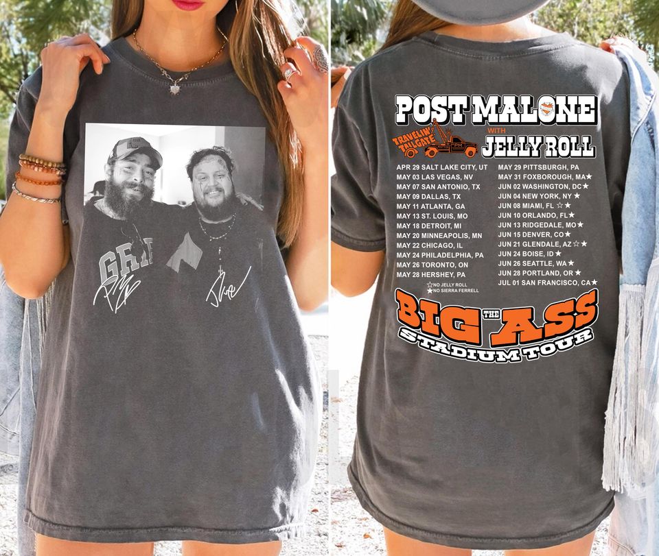 Post Malone Double Sided T-Shirt, Cowboy Concert Tee
