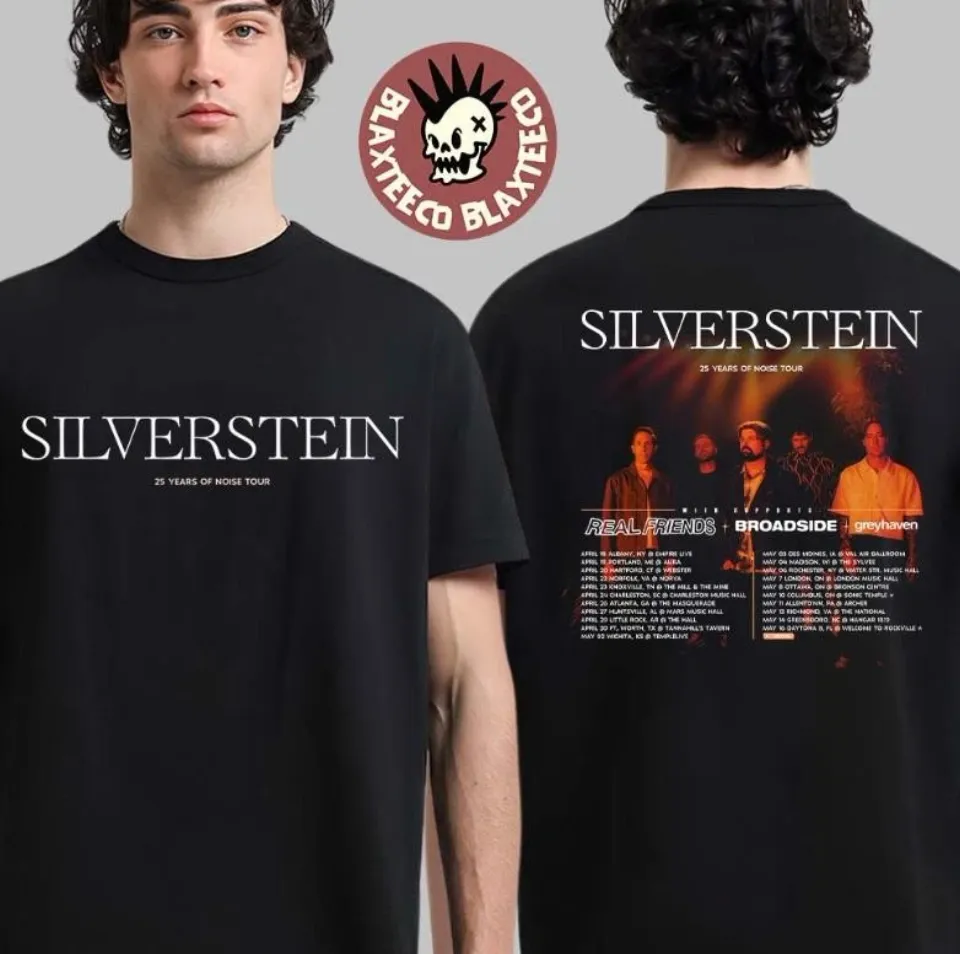 Silverstein 25 Years Of Noise Tour 2025 Tour Dates Two Sides Unisex T-Shirt