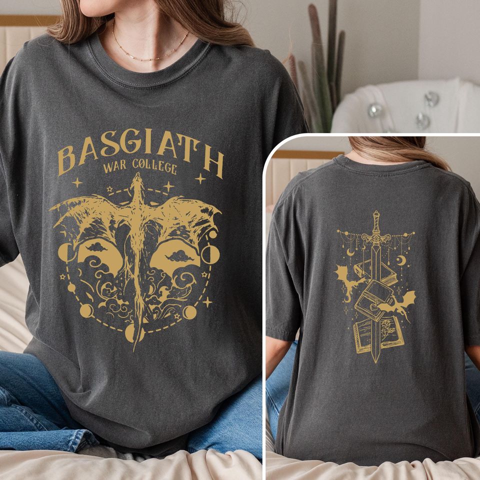Basgiath War College Tshirt, Fourth Wing Double-Sided T-Shirt, Dragon Rider Shirt, Riders Quadrant Tee, Fourth Wing Tee