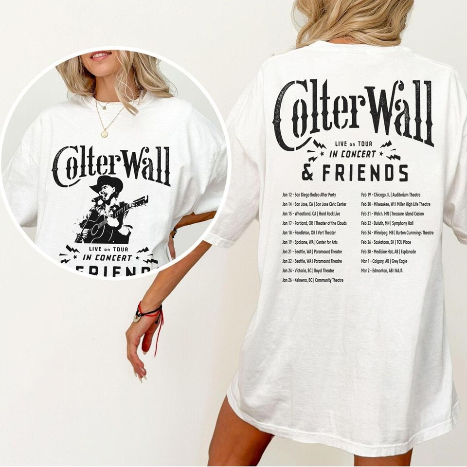 Colter Wall Tour T-Shirt & Friends Concert Crewneck Country Music Fan Merch