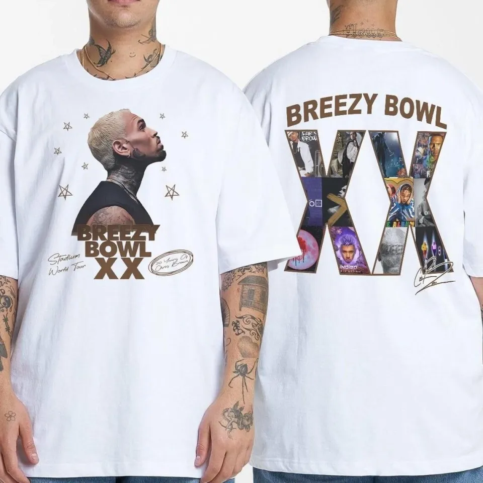2025 Chris Brown Tour Breezy Bowl Xx T-Shirt Chris Brown Concert 2025 Shirt