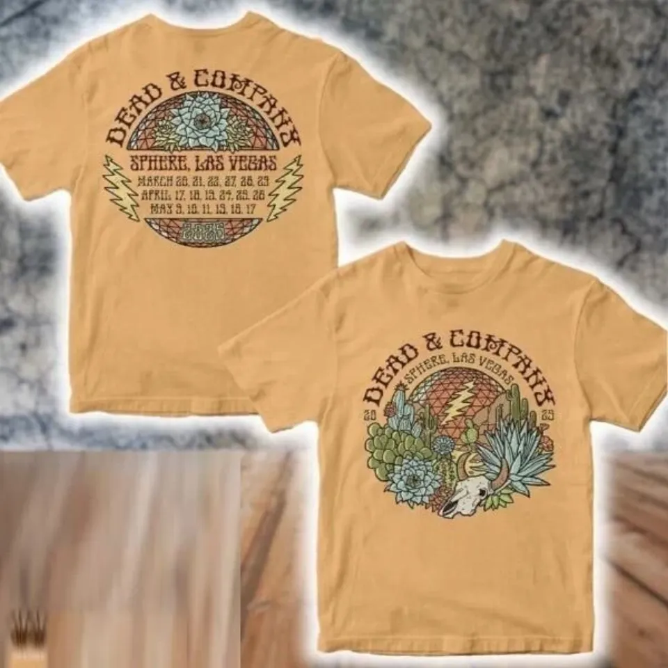 Dead And Company Sphere Las Vegas 2025 Tour 2 Side T Shirt Sand Unisex
