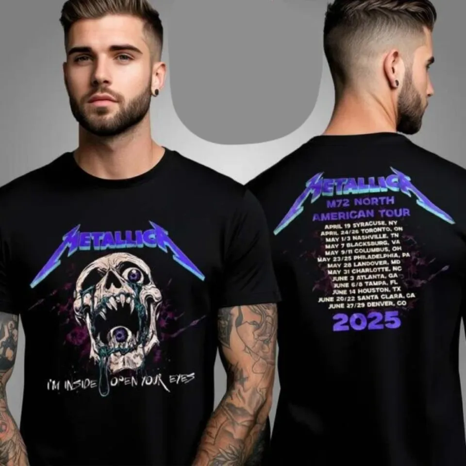 Metallica M72 Na Tour 2025 Schedule I Inside Open Your Eyes Skull T-Shirt Gift