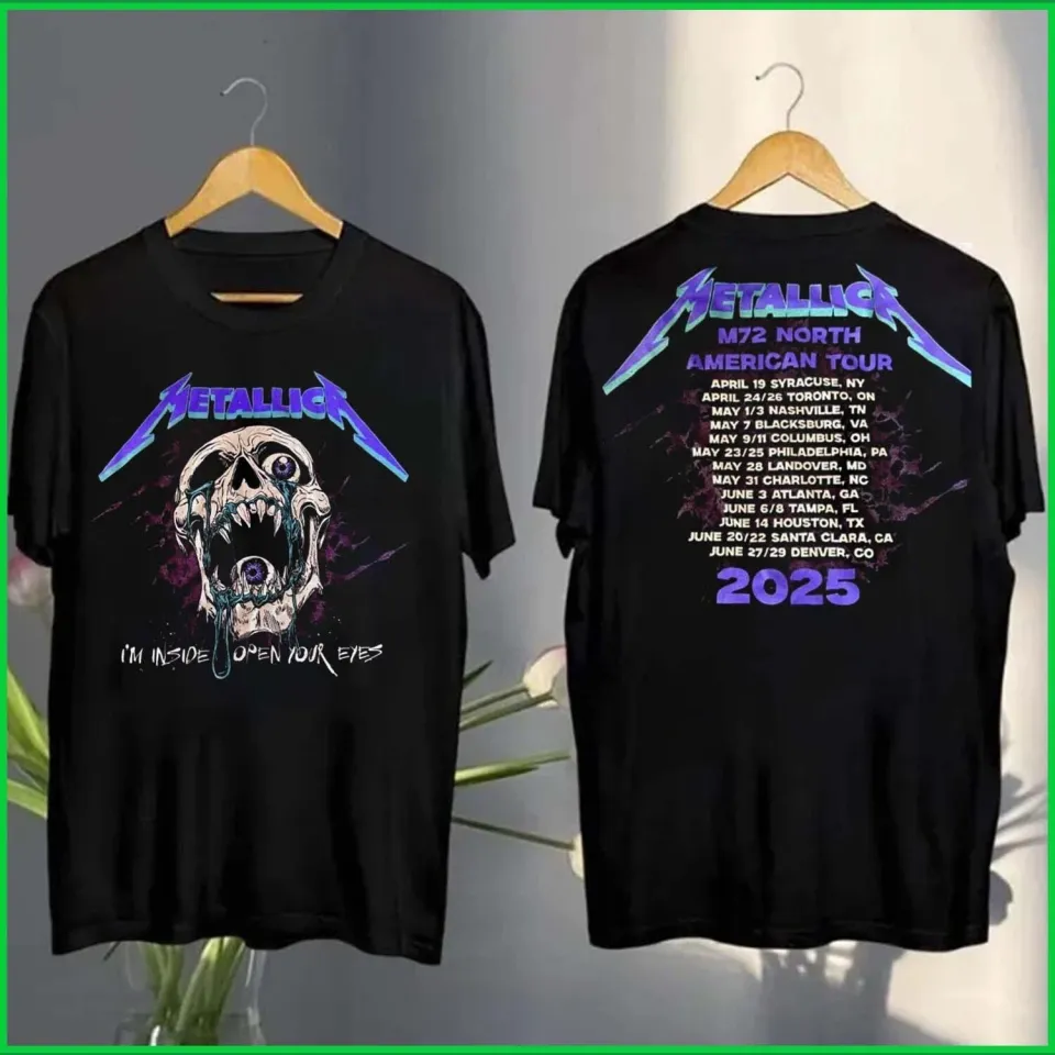 Metallica M72 North American Tour 2025 I Inside Open Your Eyes Skull T-Shirt