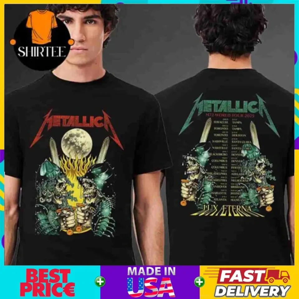 Metallica M72 World Tour 2025 Lux Aeterna Places List Two Sides Classic T-Shirt