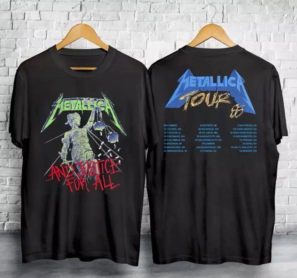 1988 Metallica And Justice For All Tour T-Shirt, Metallica Metal Band Lover Tee