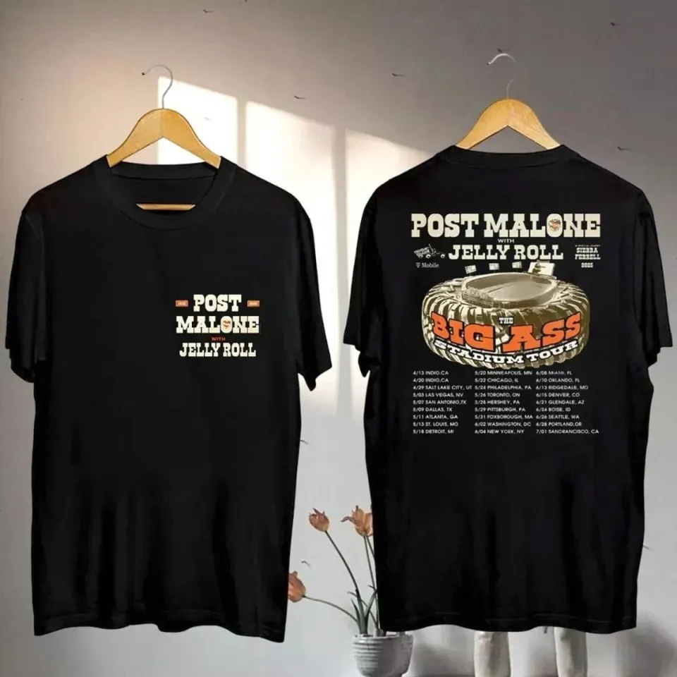 Post Malone And Jelly Roll Tour Tee, Post Malone Big Ass Stadium Tour 2025 Shirt