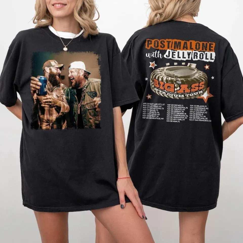 Post Malone Tour Shirt Posty 2025 Tour Jelly Roll Shirt Posty Tour Merch