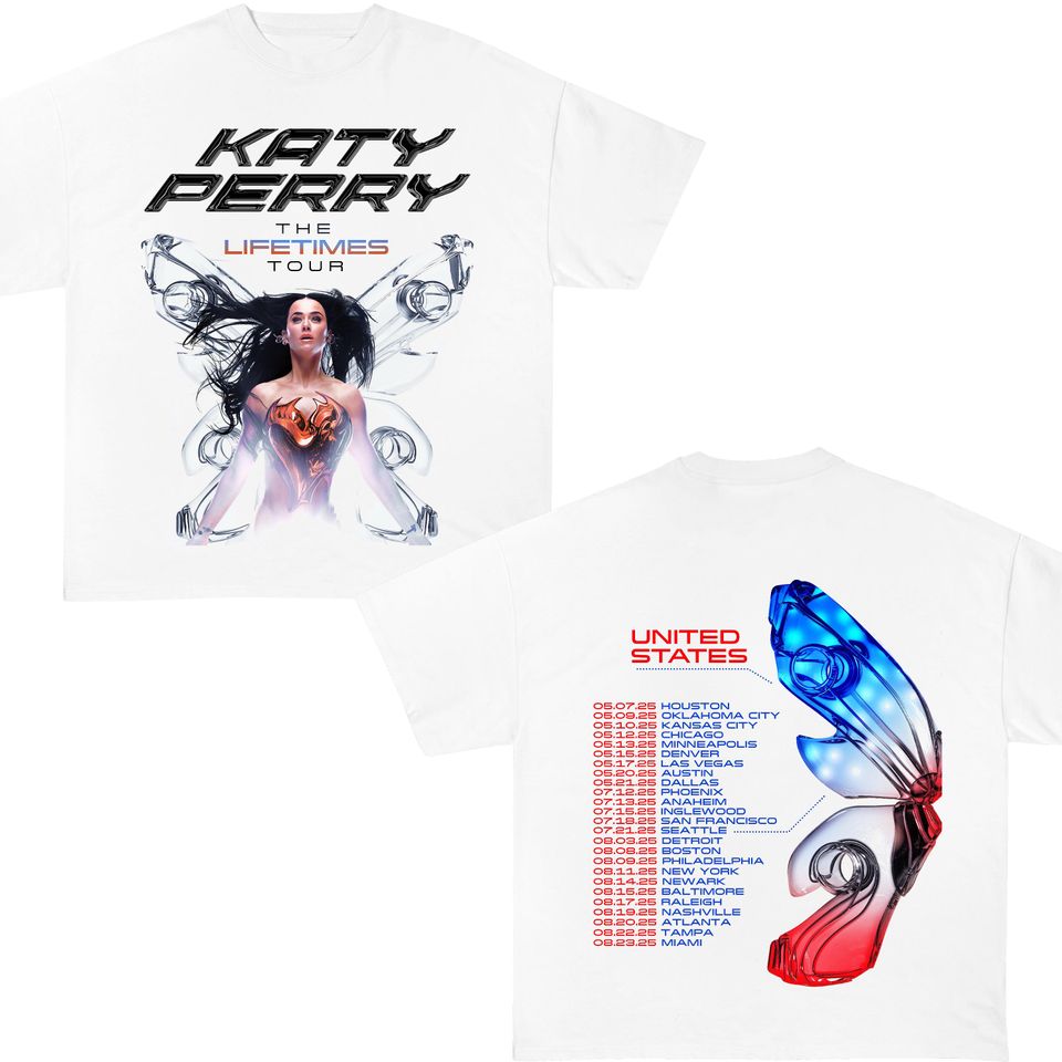 2025 Katy Perry Lifetime Tour Double Sided T-Shirt, Katy Perry Graphic Tee, Concert Merch