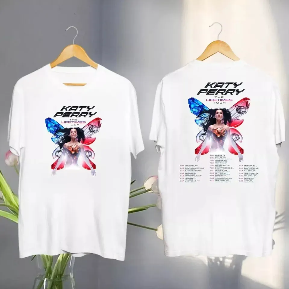 Katy Perry 2025 Lifetime Tour Double Sided Graphic T-Shirt
