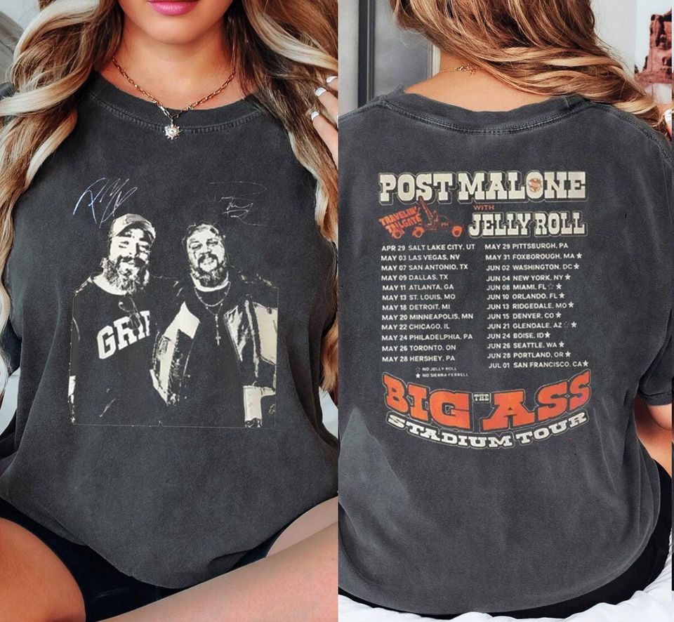 Vintage Big Ass Stadium Tour Shirt - Malone Jelly Tour Merch For Rap And Hip Hop Lovers