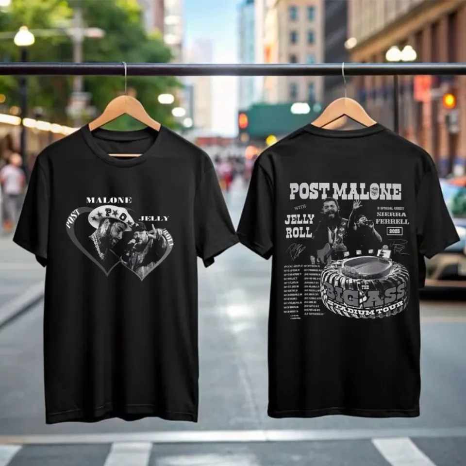Post Malone & Jelly Roll Double Sided T-Shirt - The Big Ass Stadium Tour 2025