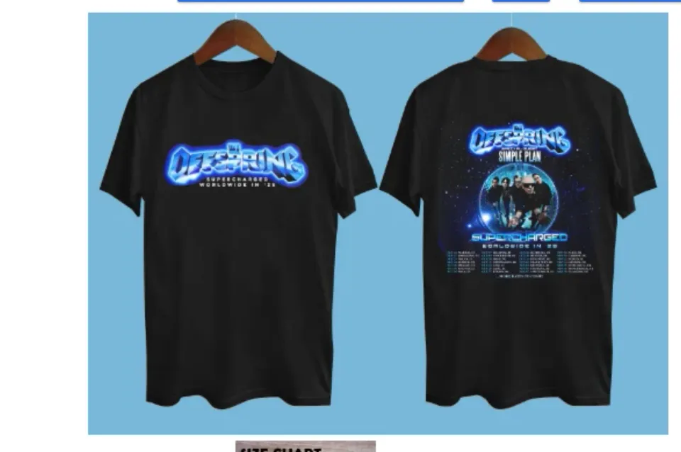 New The Offspring - Supercharged Tour 2025 2 Side Black All Size T-Shirt