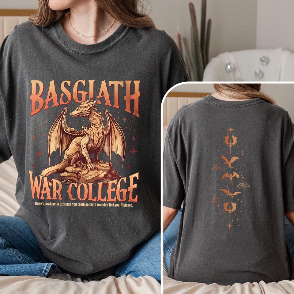Basgiath War College Shirt, Fourth Wing Double-Sided T-Shirt, Dragon Rider Shirt, Riders Quadrant Tee, Book Lover Gift, Fourth Wing Tee