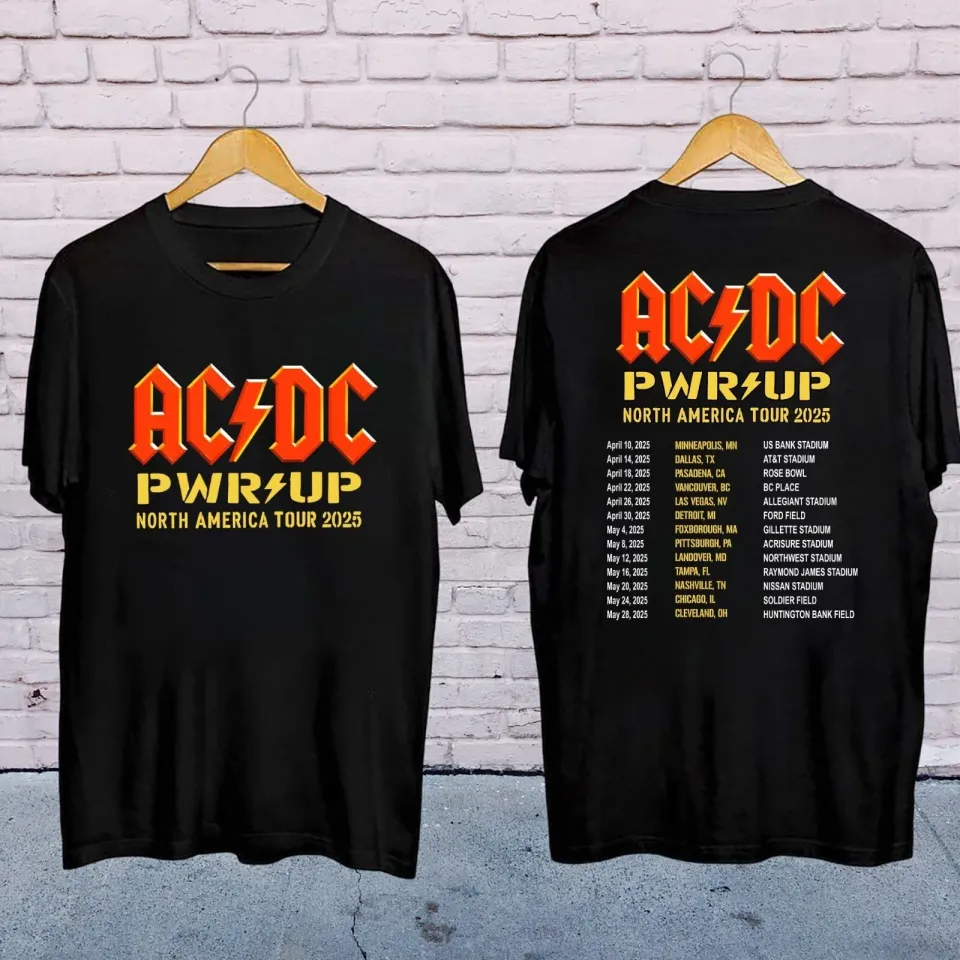 Rock Band Ac-Dc Tour 2025 Shirt, Ac-Dc Pwr Up World Tour 2025 T-Shirt