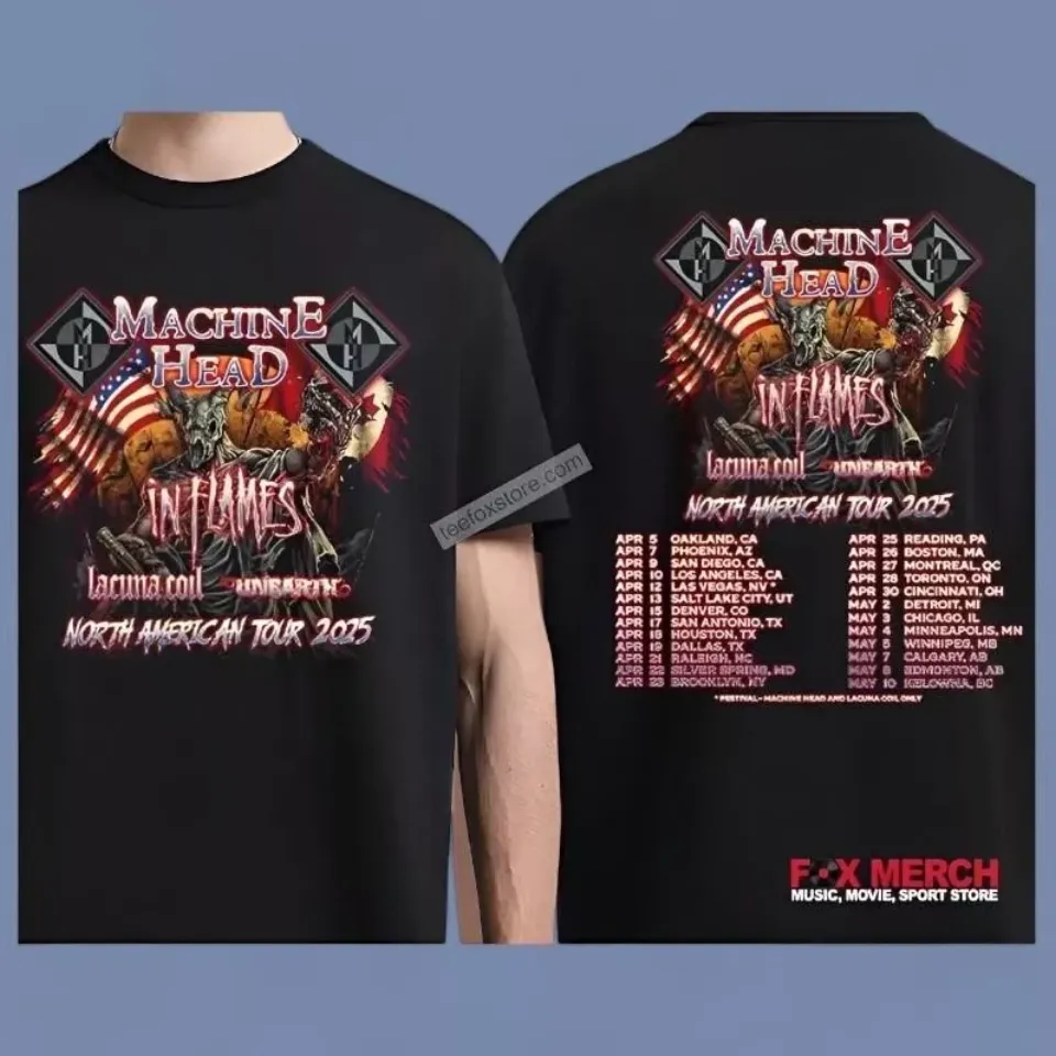 Machine Head North American Tour 2025 Concert Music T-Shirt