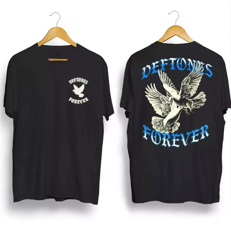 Deftone 2025 North American Tour Short Sleeve Black Color 2 Side Shirt Kv29855
