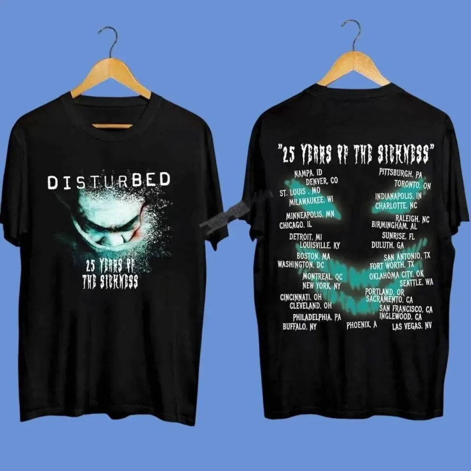 Disturbed Tthe Sickness 25Th Anniversary Tour 2025 Shirt Fans Gift