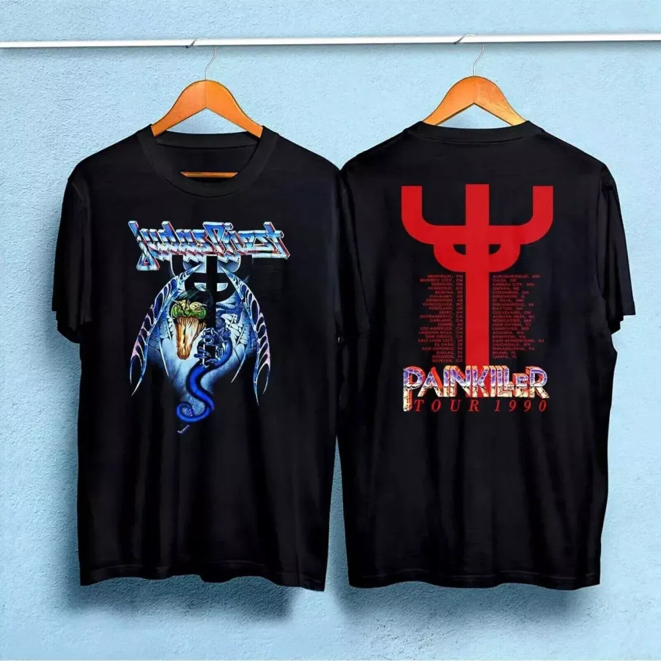 Judas Priest Snake'' Design Painkiller Tour T-Shirt Double Sides For Fans