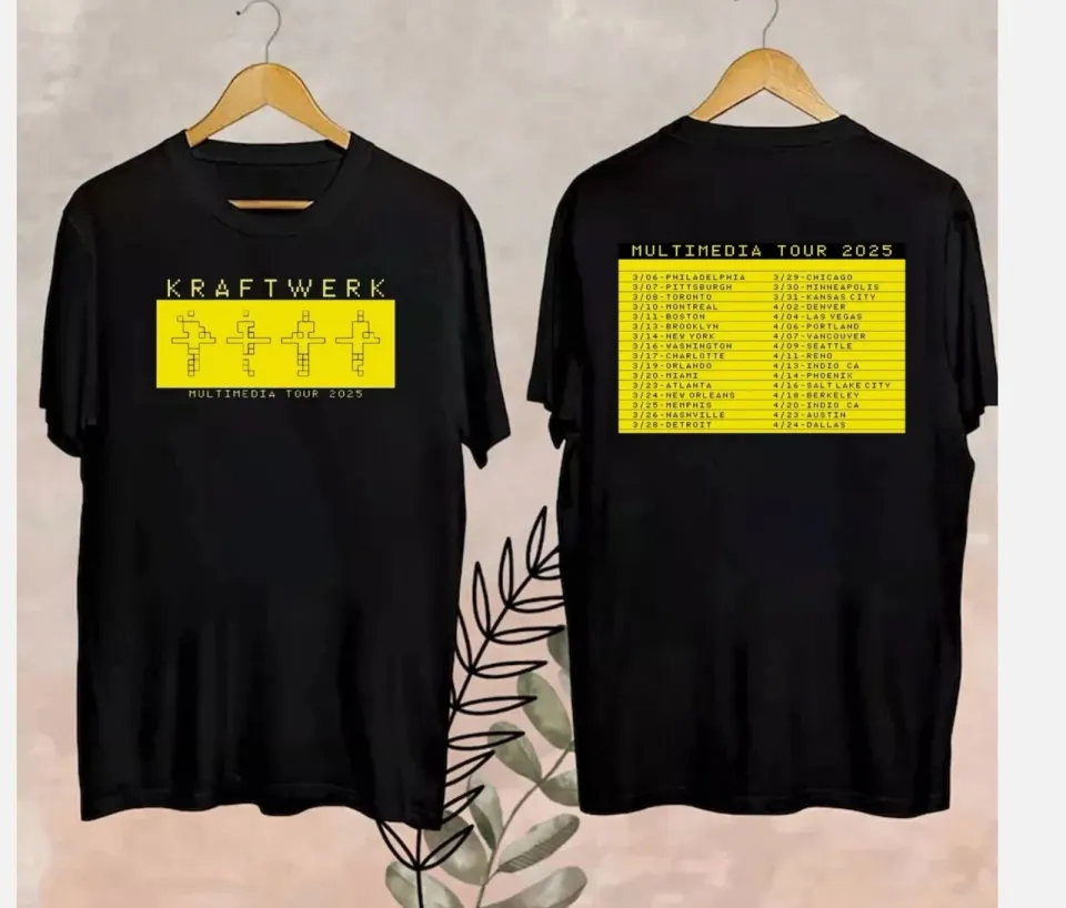 Kraftwerk Multimedia Tour 2025 Double Sided Shirt All Size