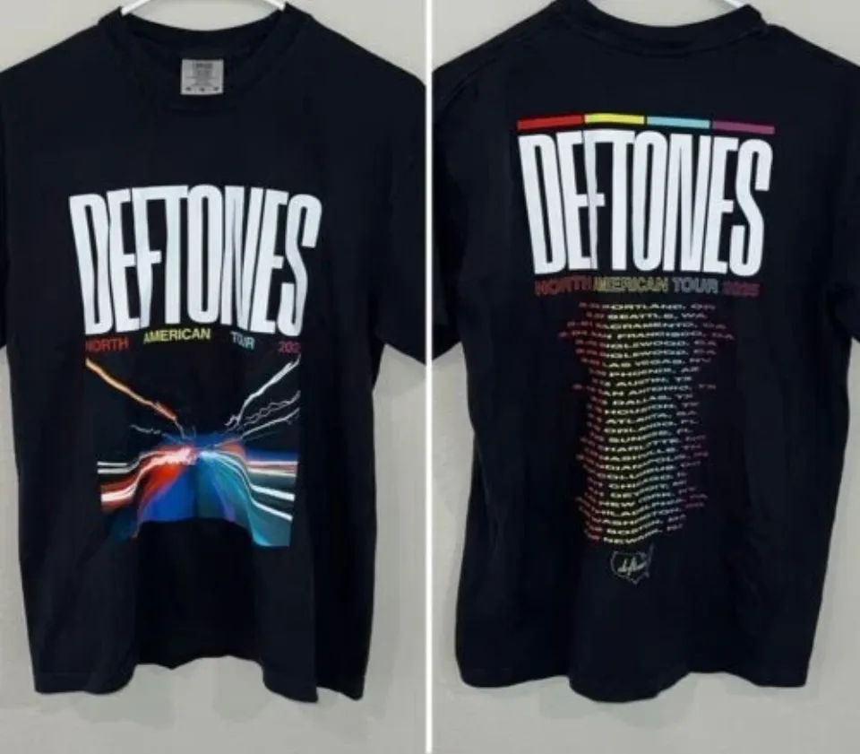 Deftone 2025 North American Tour Black T-Shirt, Music Graphic Tee Unisex Tee,