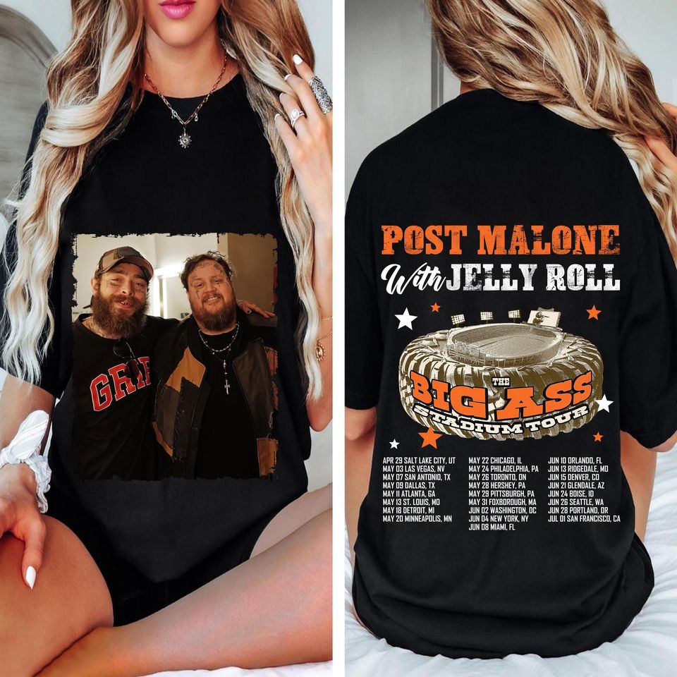 Post Malone Vs Jelly Roll Tour 2025 T-Shirt