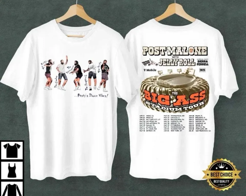 Post Malone Rapper The Big Ass Stadium Tour 2025 Vintage T-Shirt