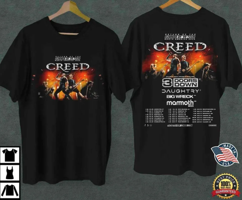 Creed Band 2025 Summer Of 99 Tour Merch T-Shirt