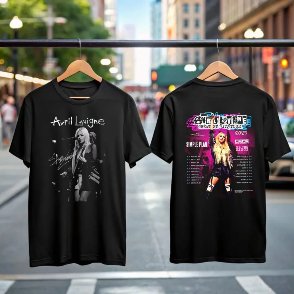 Avril Lavigne Greatest Hits Tour 2025 Double Sided T-Shirt