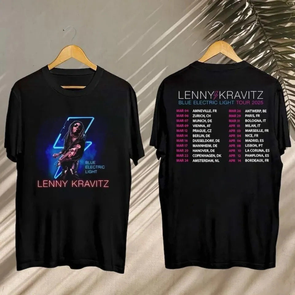 Lenny Kravitz Blue Electric Light Tour 2025 Tee, Lenny Kravitz Tshirt