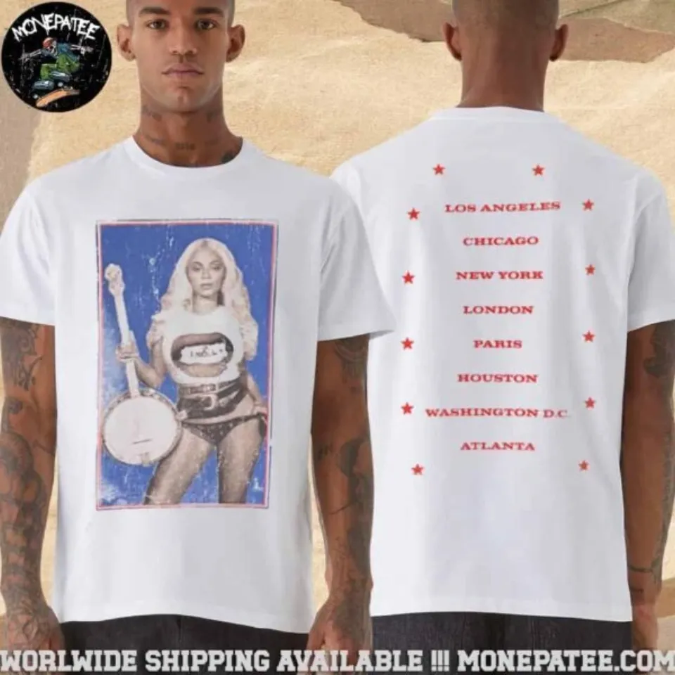 Beyonce Cowboy Carter Tour 2025 Cities List T-Shirt