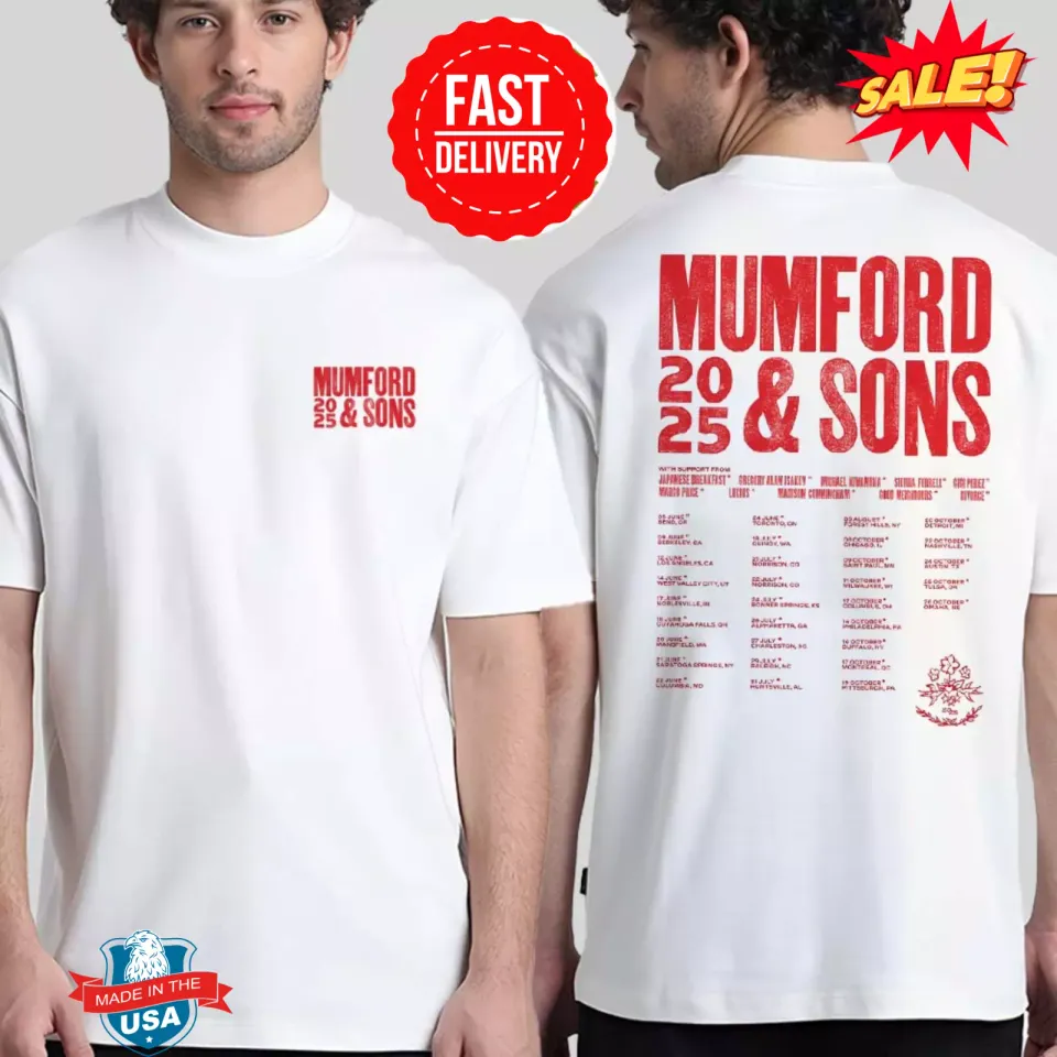 Mumford And Sons 2025 Tour Dates T-Shirt - Bend, Or June 5