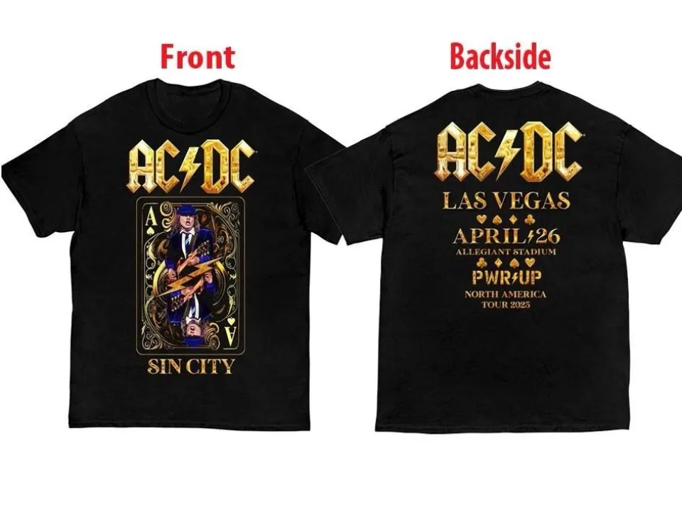 Ac Dc Power Up Tour 2025 April 26 Las Vegas Pwr Up Tour T-Shirt