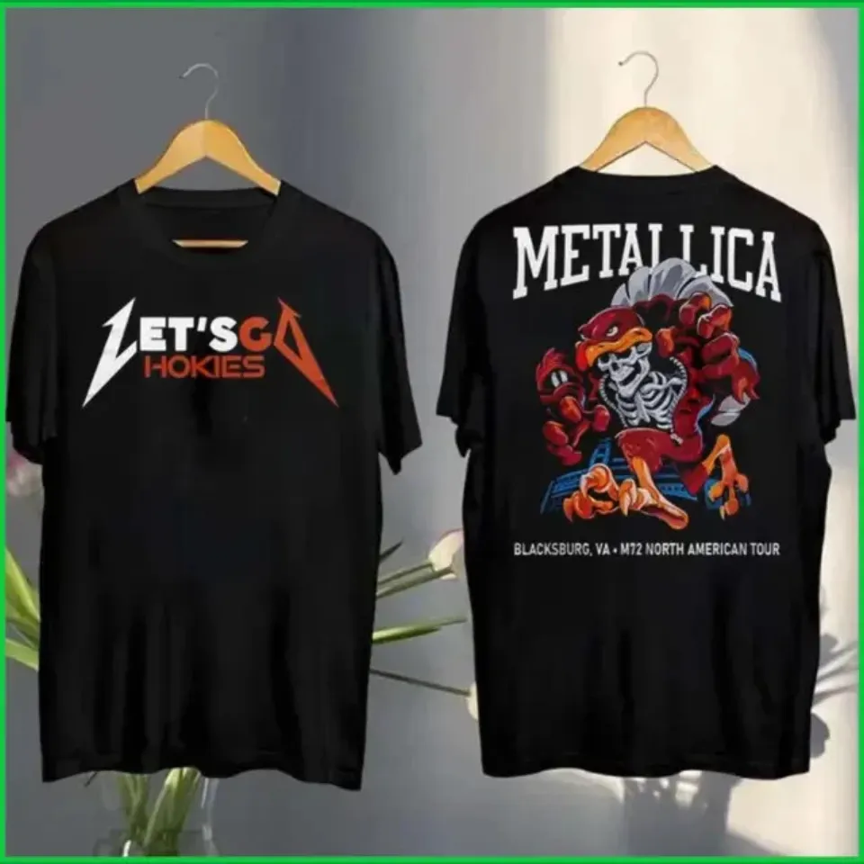 Lets Go Hokies Metallica X Virginia Tech 2025 Tour Two Sides T-Shirt