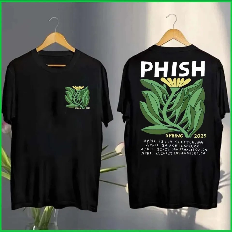 Phish Spring Tour 2025 Tour Dates Flower Art Merch Two Sided Unisex T-Shirt