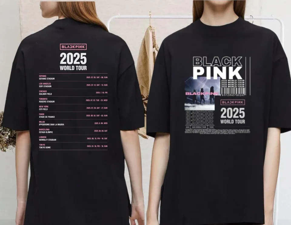 2025 Black Pink World Tour T-Shirt Black Pink 2025 Concert Tee Black Pink Shir
