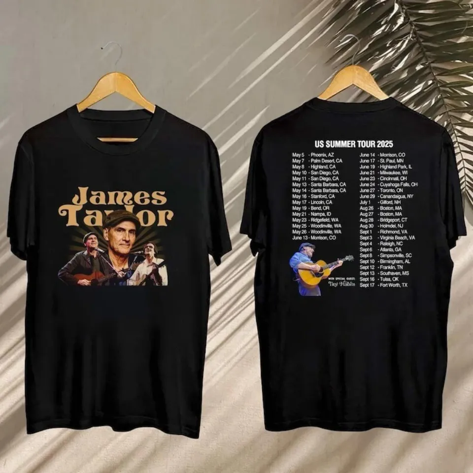 James Taylor Summer Tour 2025 Double Sided T-Shirt